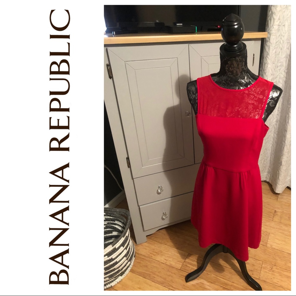 Red dressy Banana Republic dress